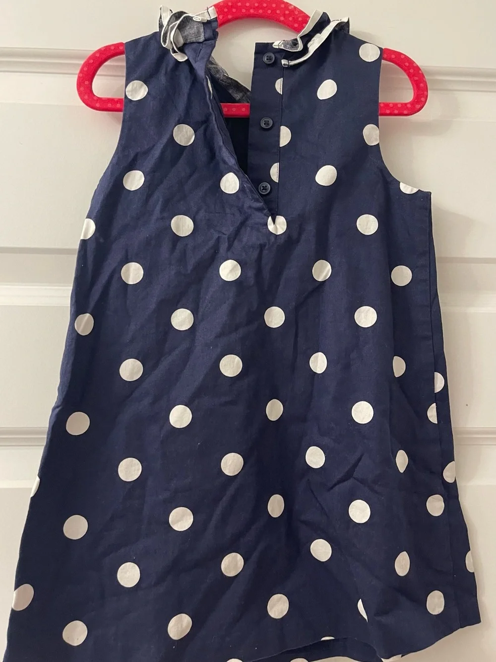 Janie and Jack navy/white polka dot dress - 3